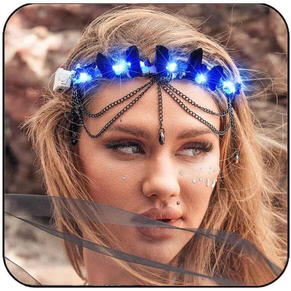 Black Festival Light Up Tiara Crown - Picture 2 of 8